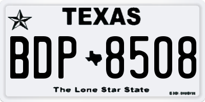 TX license plate BDP8508
