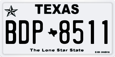 TX license plate BDP8511