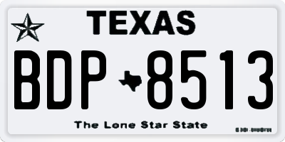TX license plate BDP8513