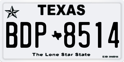 TX license plate BDP8514