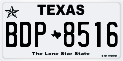 TX license plate BDP8516