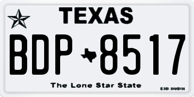TX license plate BDP8517