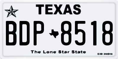 TX license plate BDP8518