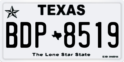 TX license plate BDP8519