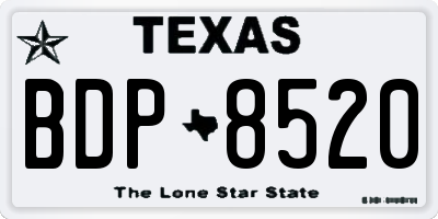 TX license plate BDP8520