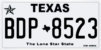 TX license plate BDP8523