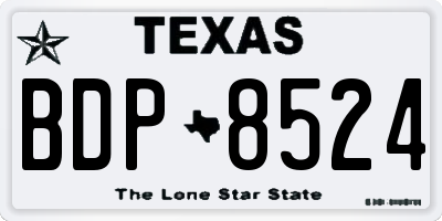 TX license plate BDP8524