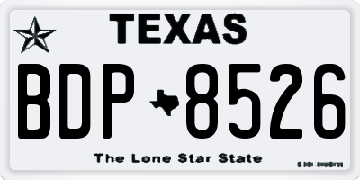 TX license plate BDP8526