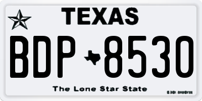 TX license plate BDP8530