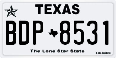 TX license plate BDP8531