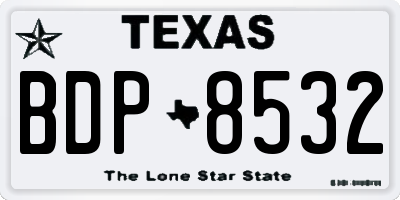 TX license plate BDP8532