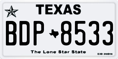 TX license plate BDP8533