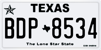 TX license plate BDP8534