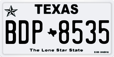 TX license plate BDP8535