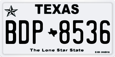 TX license plate BDP8536