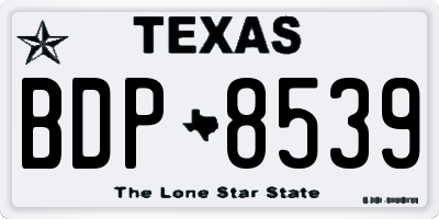 TX license plate BDP8539
