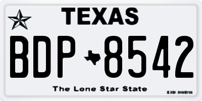 TX license plate BDP8542