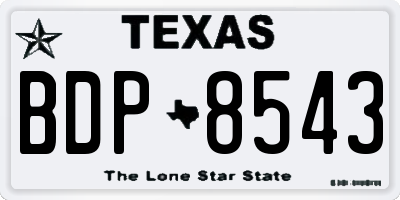 TX license plate BDP8543