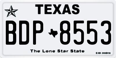 TX license plate BDP8553