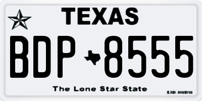 TX license plate BDP8555