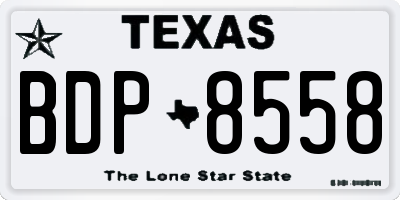 TX license plate BDP8558