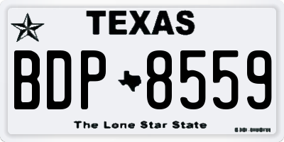 TX license plate BDP8559