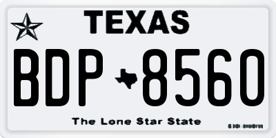 TX license plate BDP8560