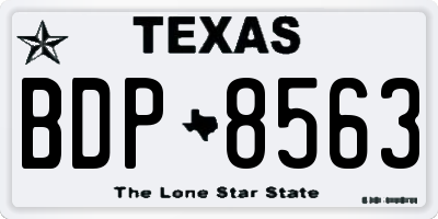 TX license plate BDP8563