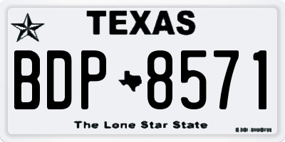 TX license plate BDP8571