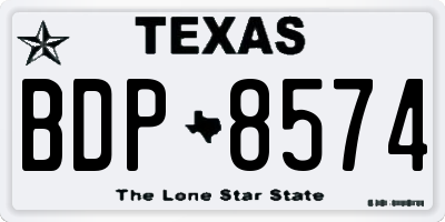 TX license plate BDP8574