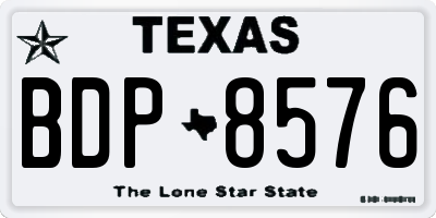 TX license plate BDP8576