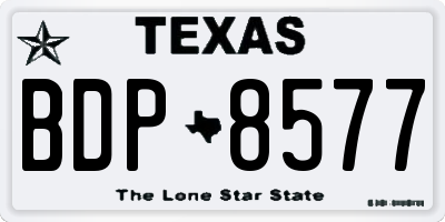 TX license plate BDP8577