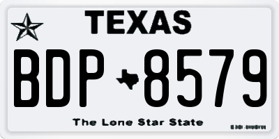 TX license plate BDP8579