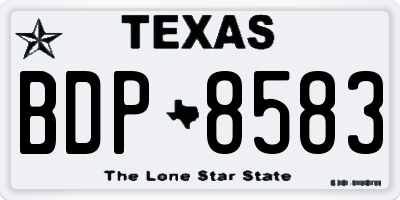 TX license plate BDP8583