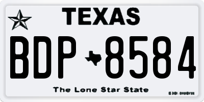 TX license plate BDP8584