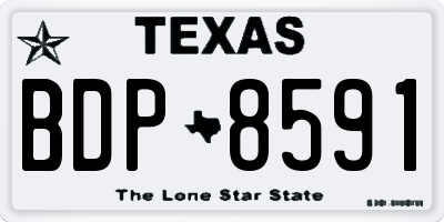 TX license plate BDP8591