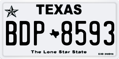 TX license plate BDP8593