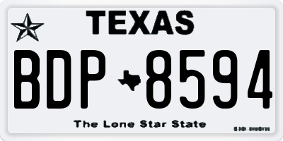 TX license plate BDP8594
