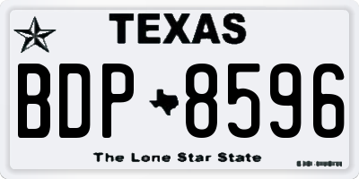 TX license plate BDP8596