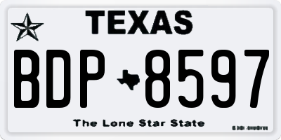 TX license plate BDP8597