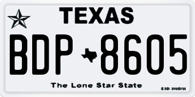 TX license plate BDP8605