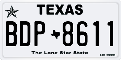TX license plate BDP8611