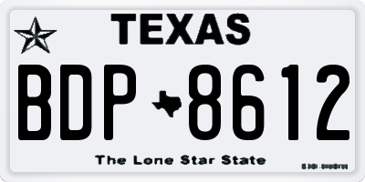 TX license plate BDP8612