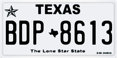 TX license plate BDP8613
