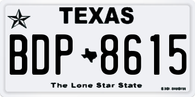 TX license plate BDP8615