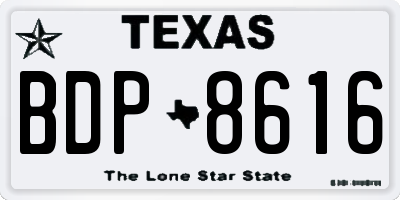 TX license plate BDP8616