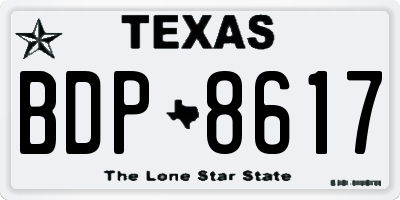 TX license plate BDP8617