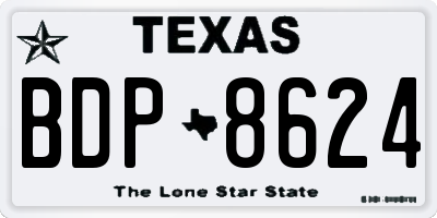TX license plate BDP8624