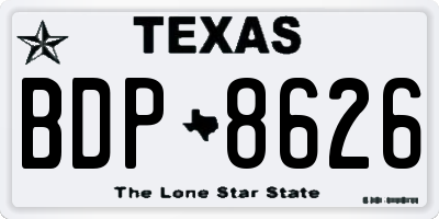 TX license plate BDP8626
