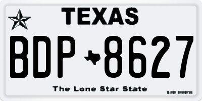 TX license plate BDP8627